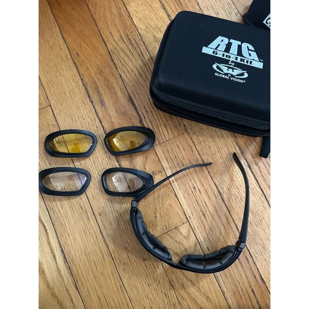 Global Vision RTG 6-in-1 Touring Kit Motorcycle Glasses + Lenses, & Cases